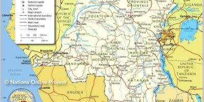 Kaart van die demokratiese republiek van die kongo
